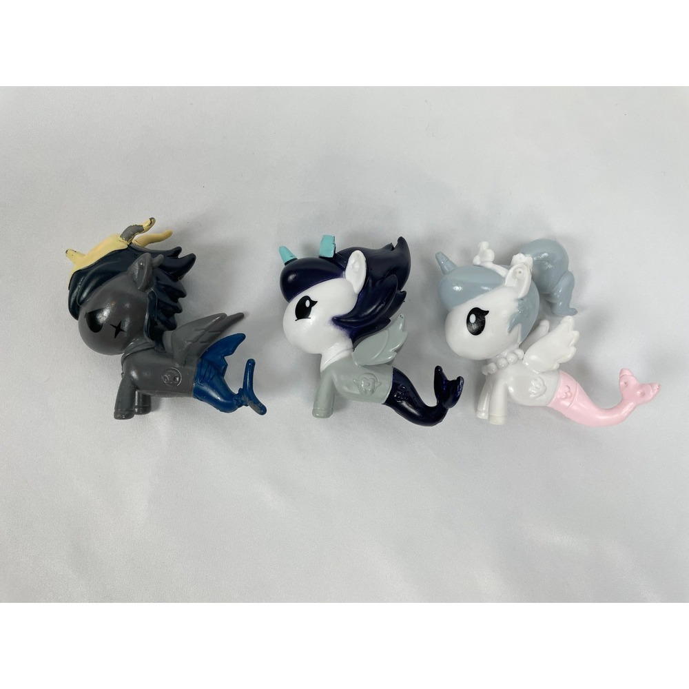 Tokidoki Mermicorno Mermaid Unicorn Figures Set of 3 Black Pink Sonic